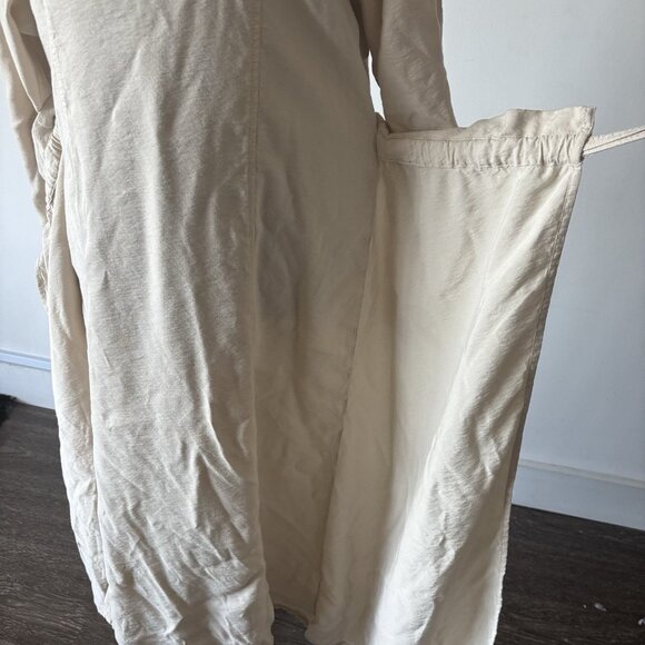 Madewell Tie-Front Paperbag Midi Dress Faux Wrap Peasant Boho Sz Medium - Picture 10 of 16